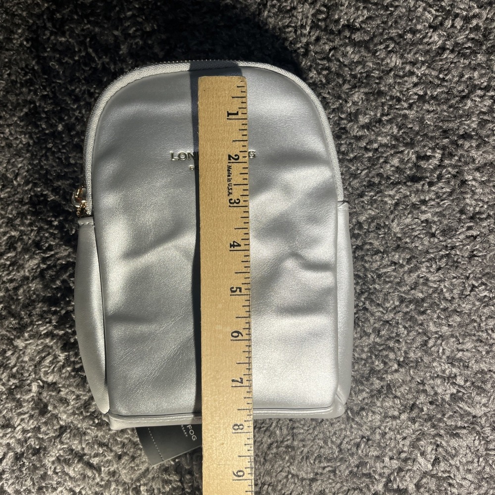 NWT London Fog Silver Color‎ Small Sling bag Double Zip compartment + Inside Zip - Picture 6 of 10